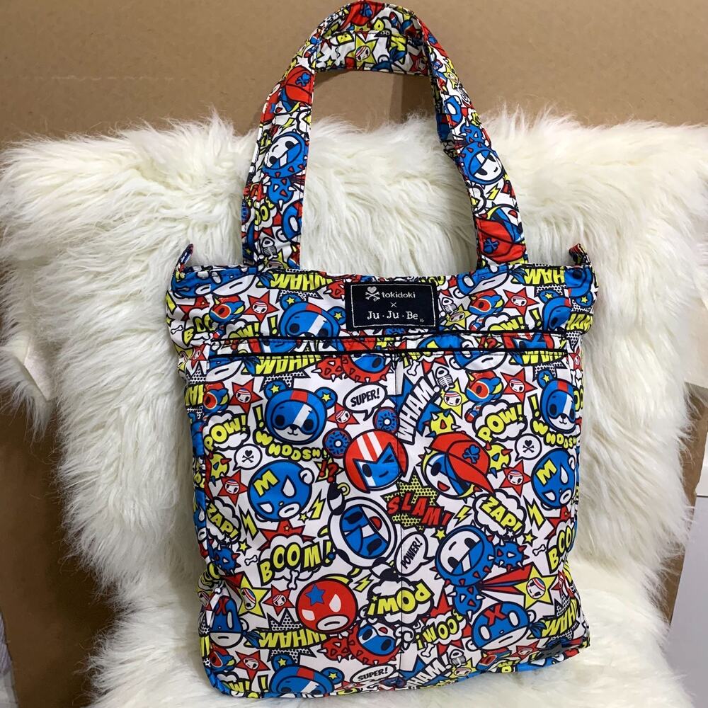 Rare TOKI DOKI x JUJU BE Sweet Victory Nylon BE LIGHT NS Tote Biscotti Bear Mozz